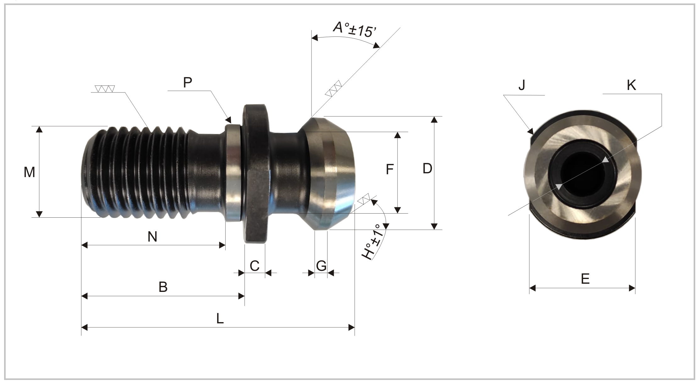 PULL STUD ÇEKTİRME CİVATASI BT50-CAT50-45° M24